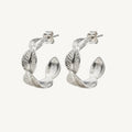 Sterling silver hoop earrings "Leaves"