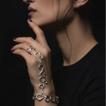 Sterling silver ring-chain bracelet "Hyus"