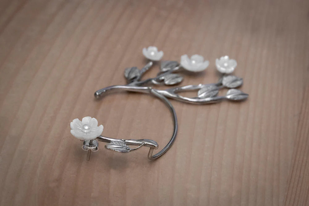 Sterling silver cuff earrings "Bloom"