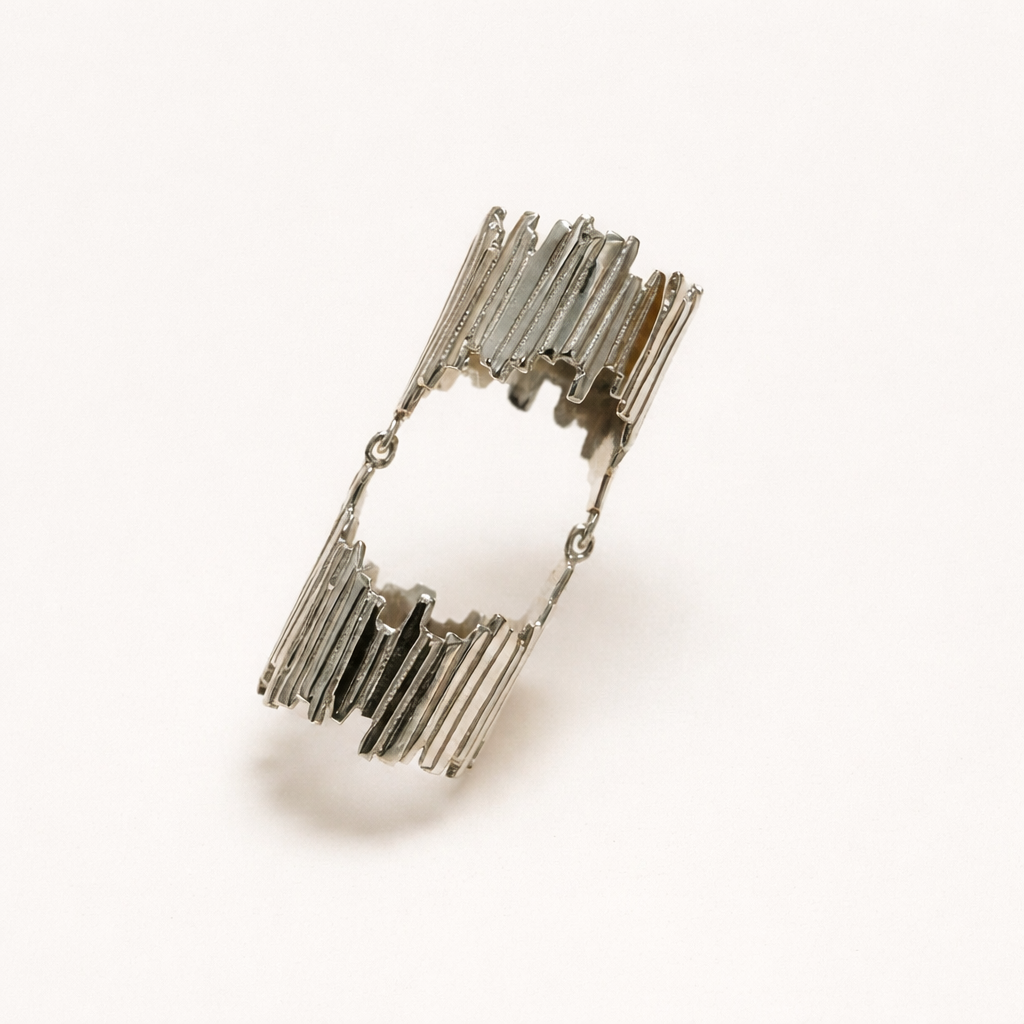 Sterling silver full finger ring "Symphony"