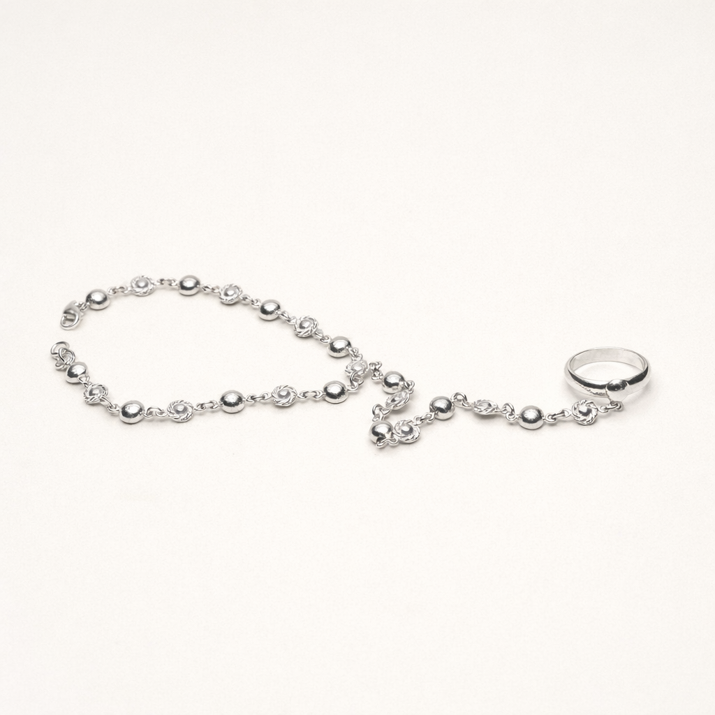 Sterling silver ring-chain bracelet “Lamara”