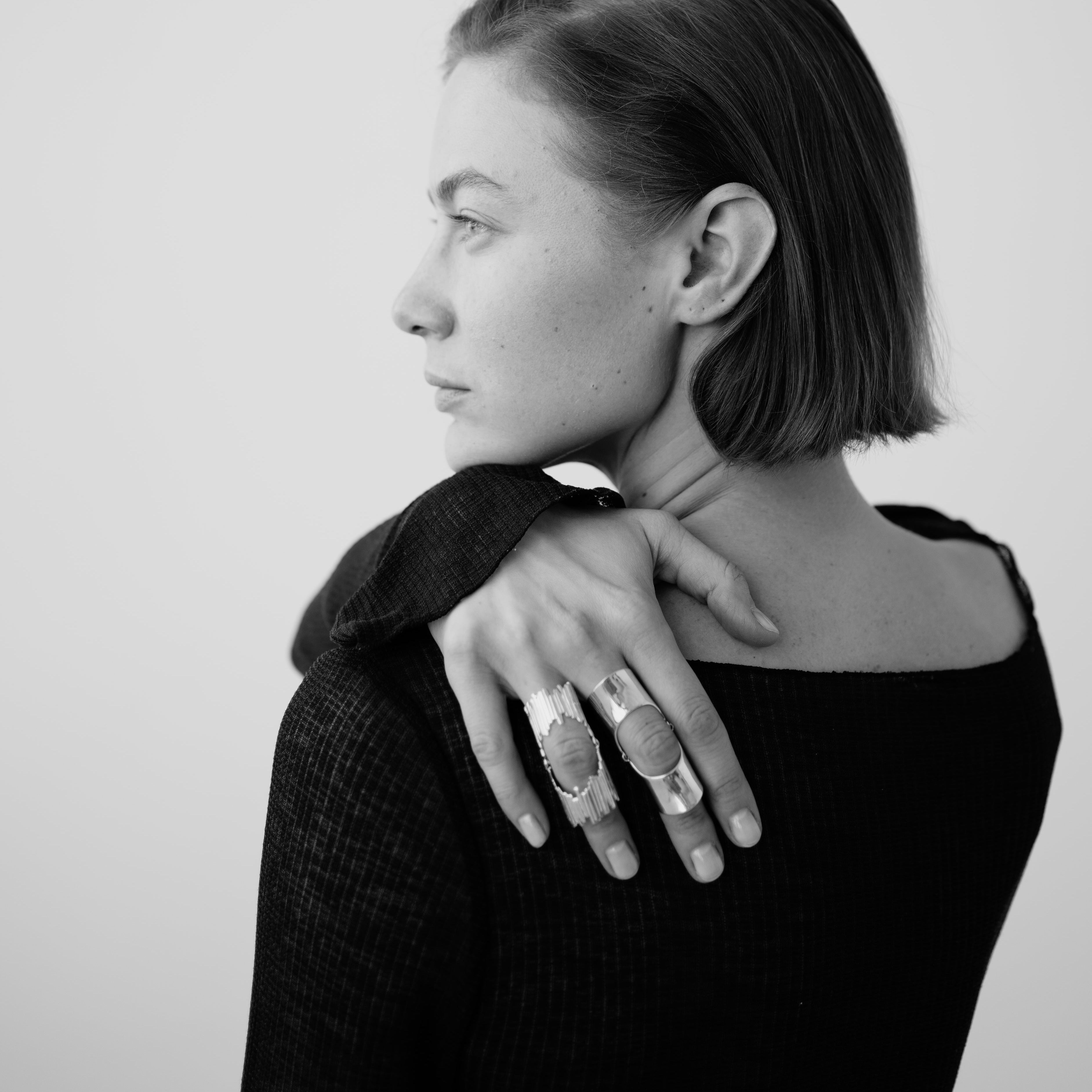 "SIlver full finger armenian ring"