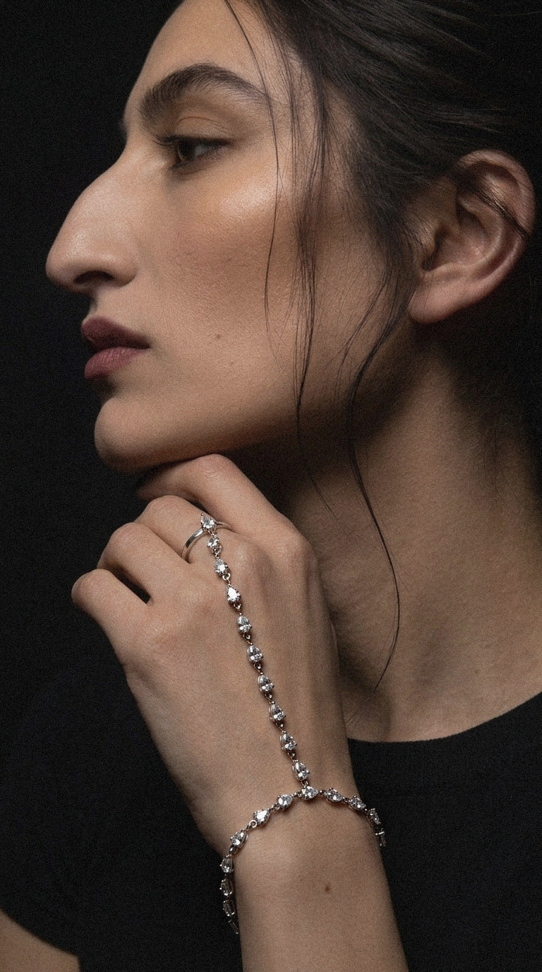 Sterling silver ring-chain bracelet "Payl"