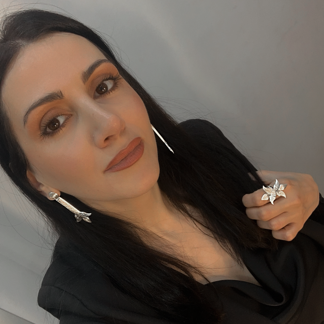 Sterling silver earrings "Ave"