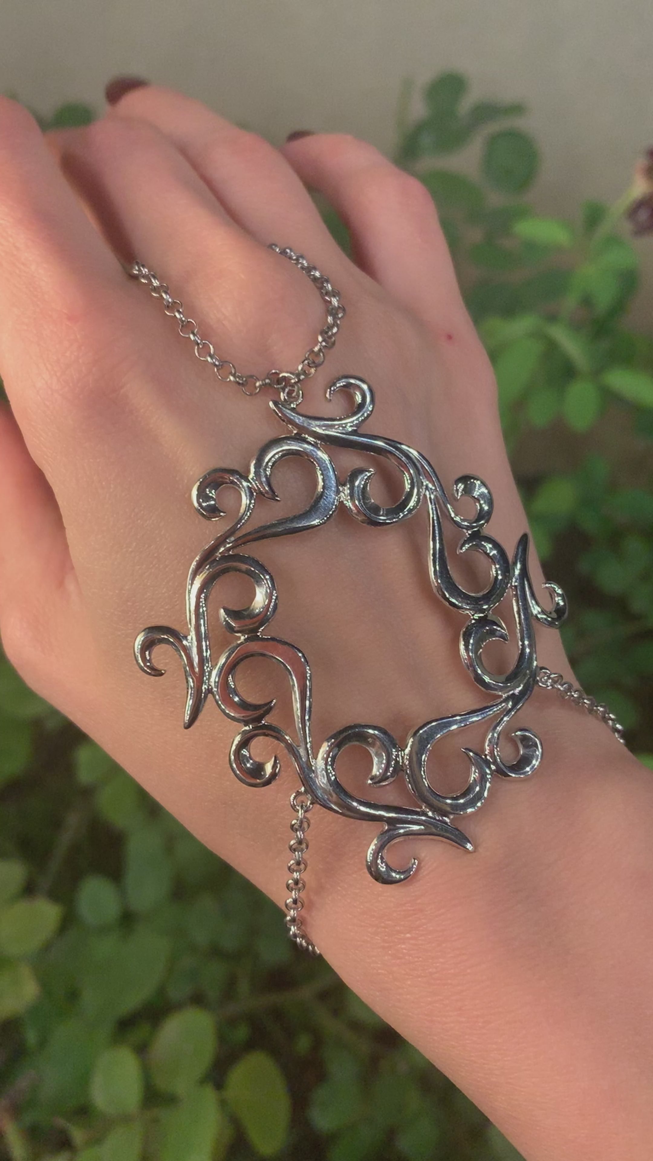 Sterling silver hand chain “Gia”
