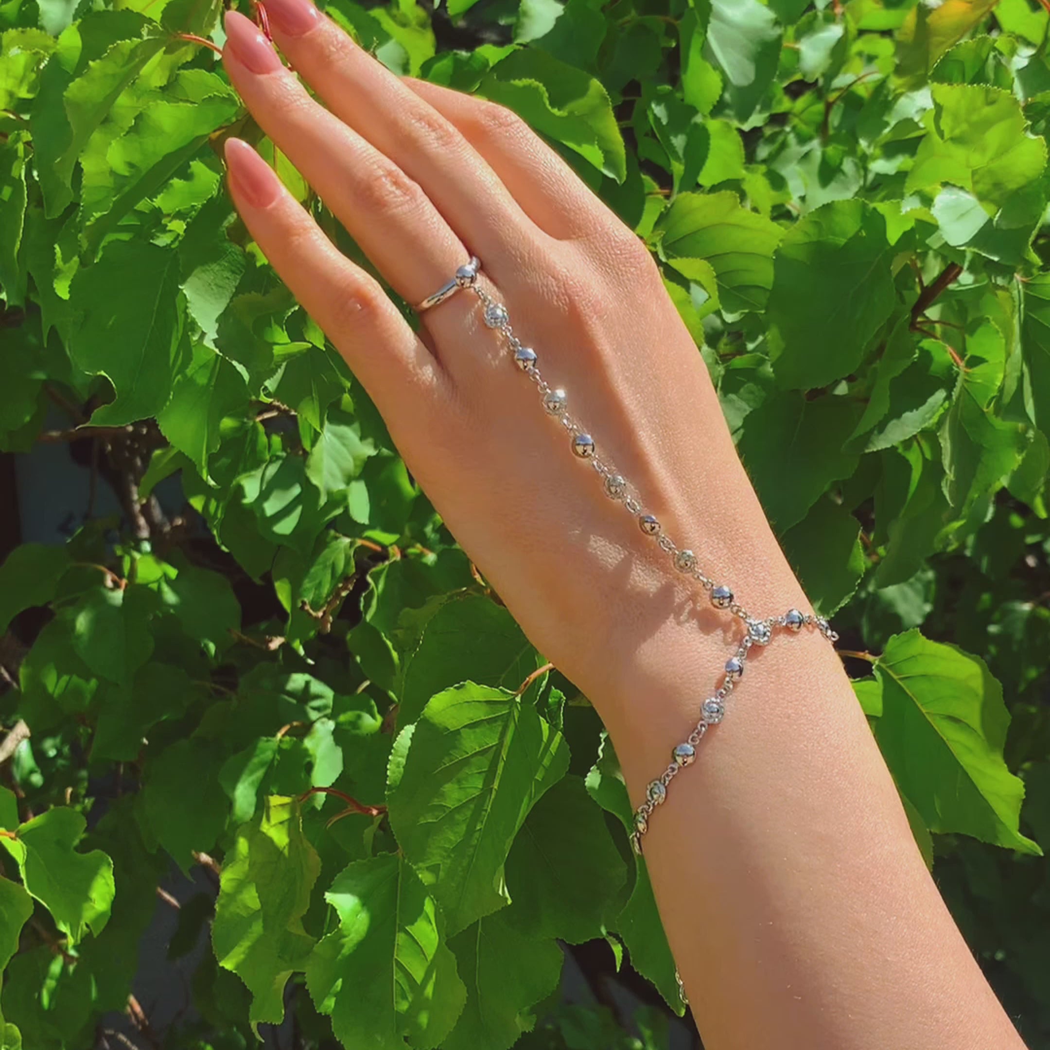 Sterling silver ring-chain bracelet “Lamara”