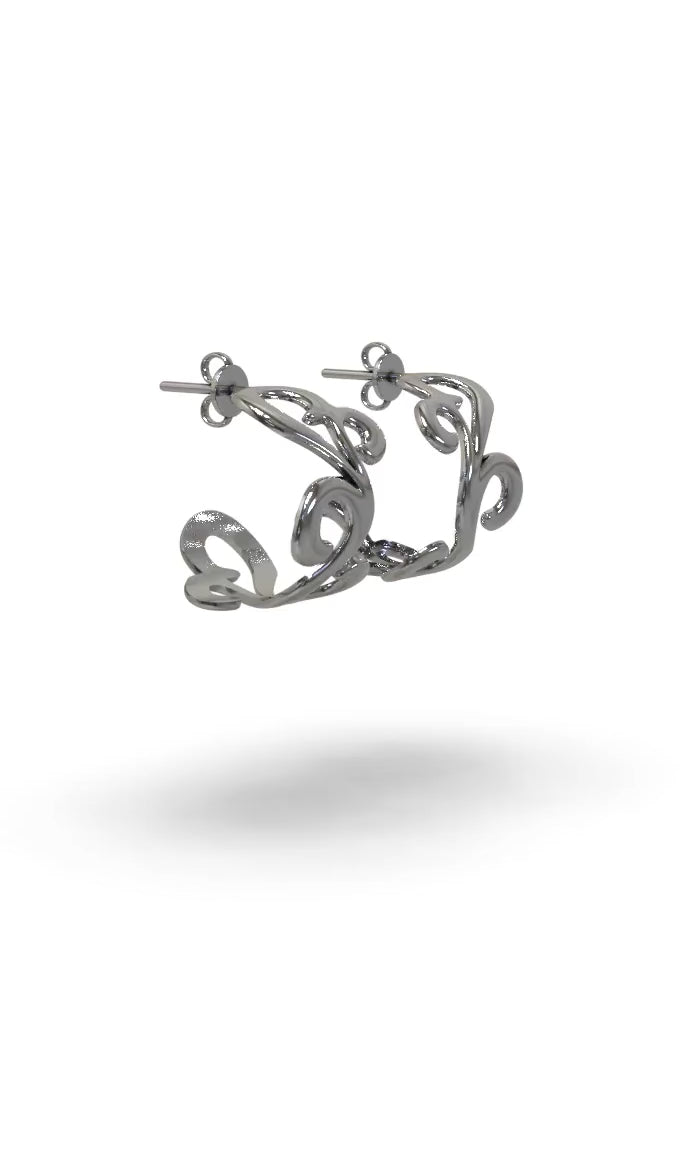 Sterling silver hoop earrings "Hyus"
