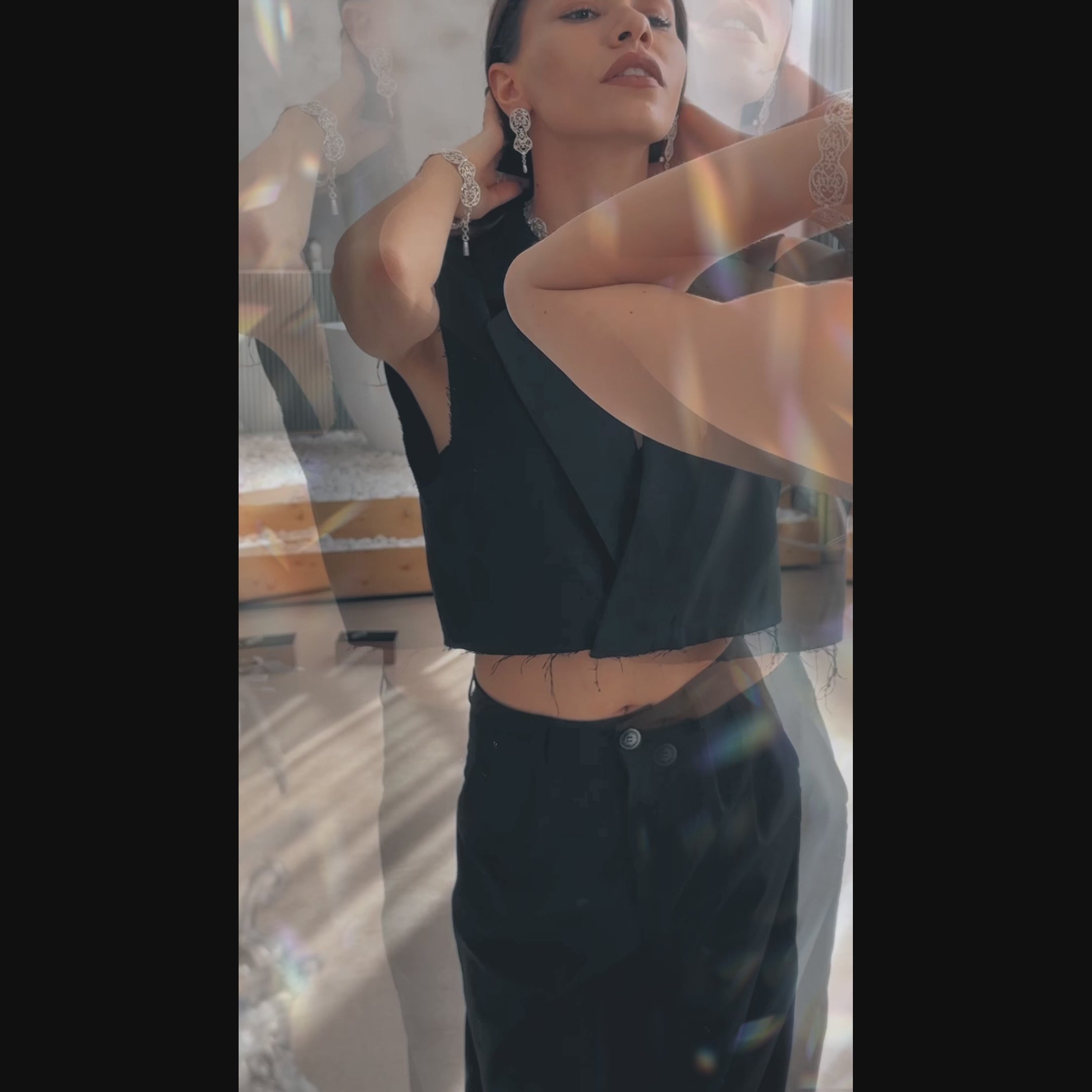 Wide sterling silver choker “Frida”