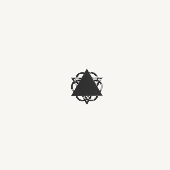 "Silver geometry triangle armenian ring"