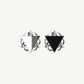 "Silver geometry pin triangle earrings"