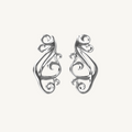 "silver ornament chandelier pin earrings"