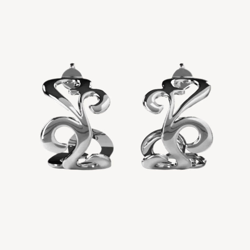 Sterling silver hoop earrings "Hyus"