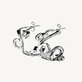 Sterling silver hoop earrings "Hyus"