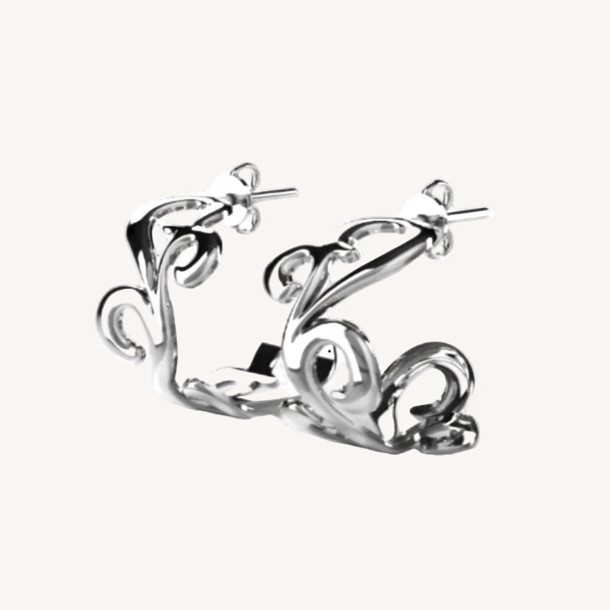 Sterling silver hoop earrings "Hyus"