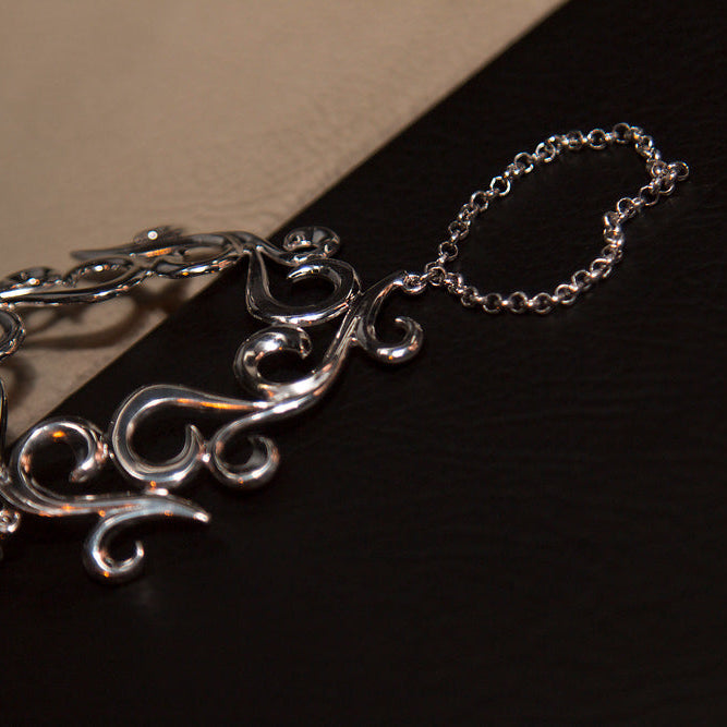 "SIlver slave bracelet hand chain"
