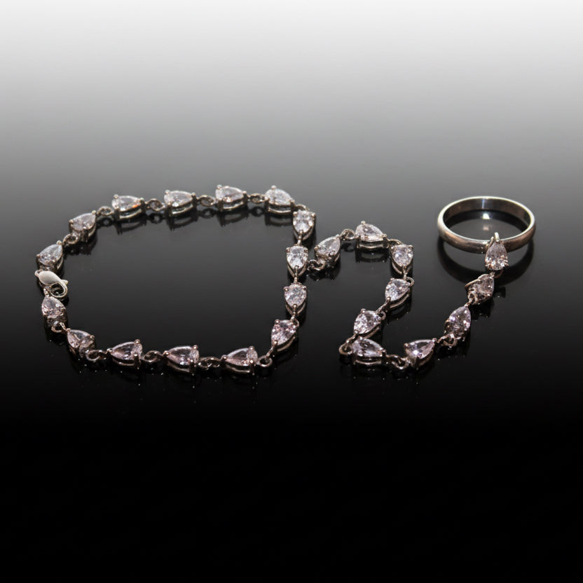 "Silver hand chain slave bracelet"