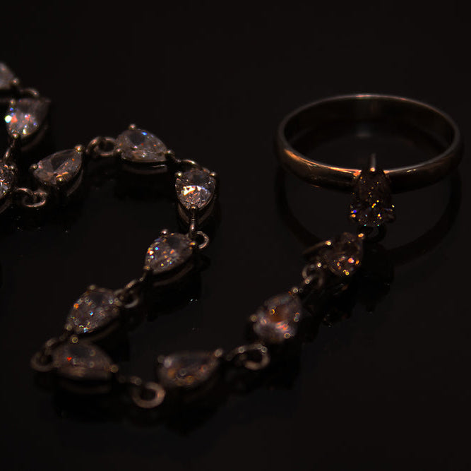 "Silver hand chain slave bracelet"